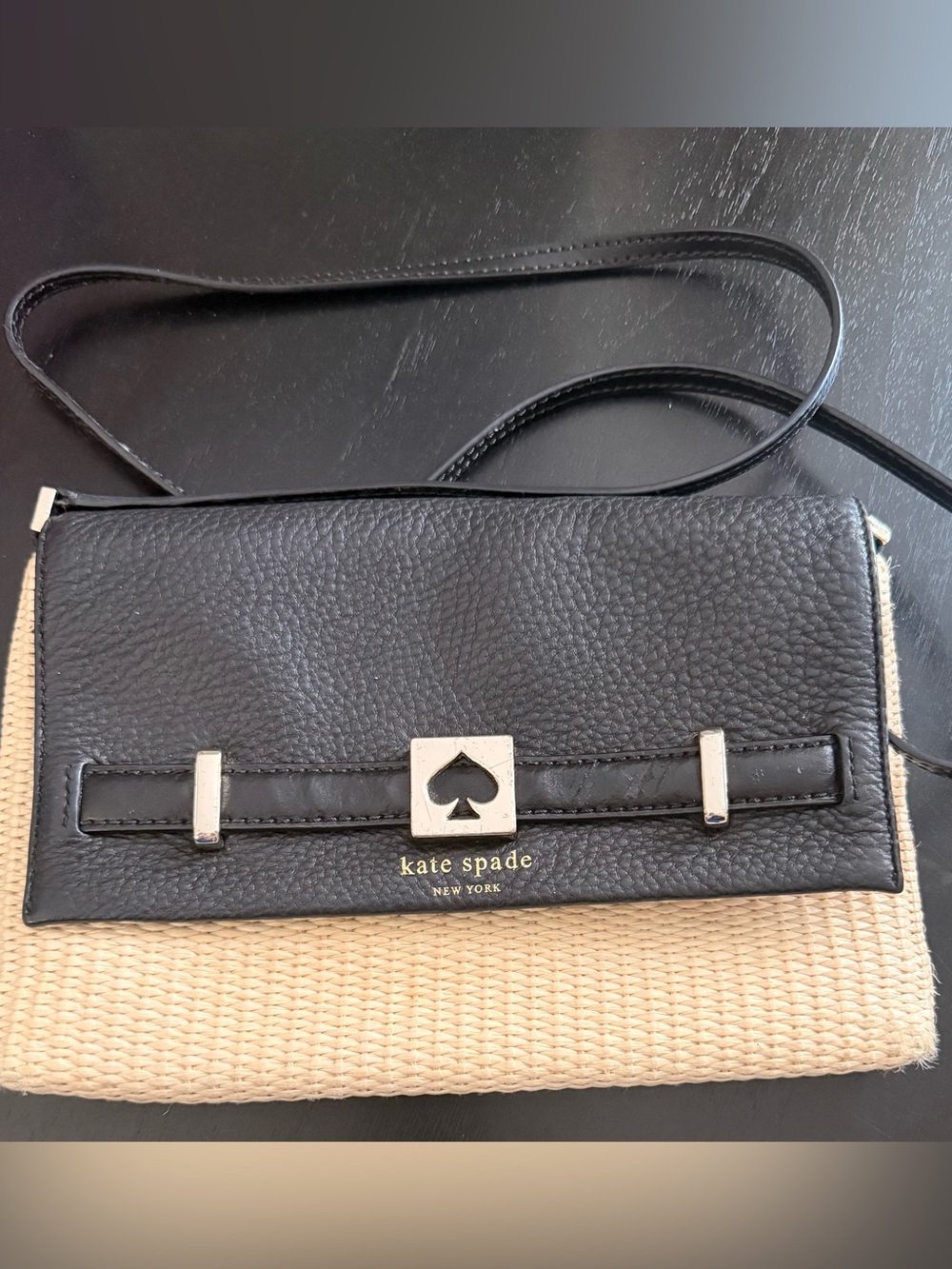 Kate spade Black and Natural Crossbody